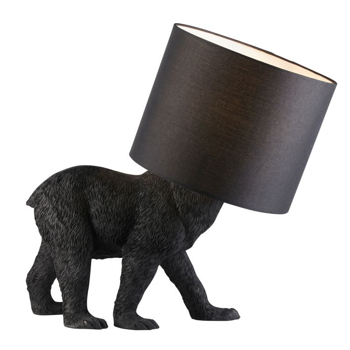 Walking Black Bear Table Lamp With Black Shade Fun & Functional Lighting MMG5016087179671