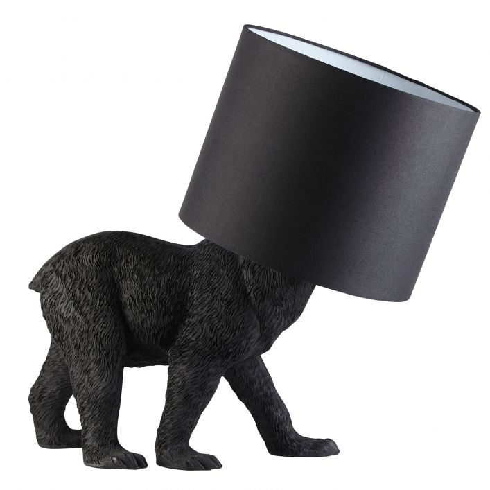 Walking Black Bear Table Lamp With Black Shade Fun & Functional Lighting MMG5016087179671